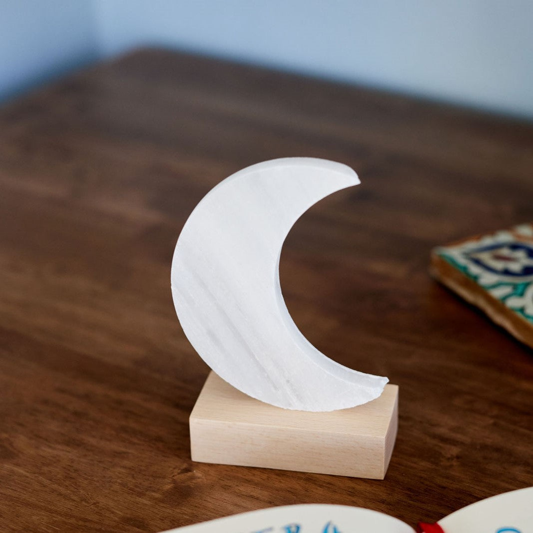SELENITE MOON DESK ORNAMENT